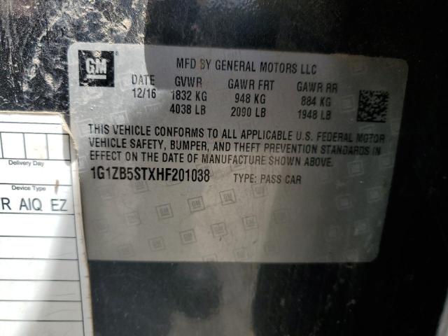 2017 CHEVROLET MALIBU LS 1G1ZB5STXHF201038