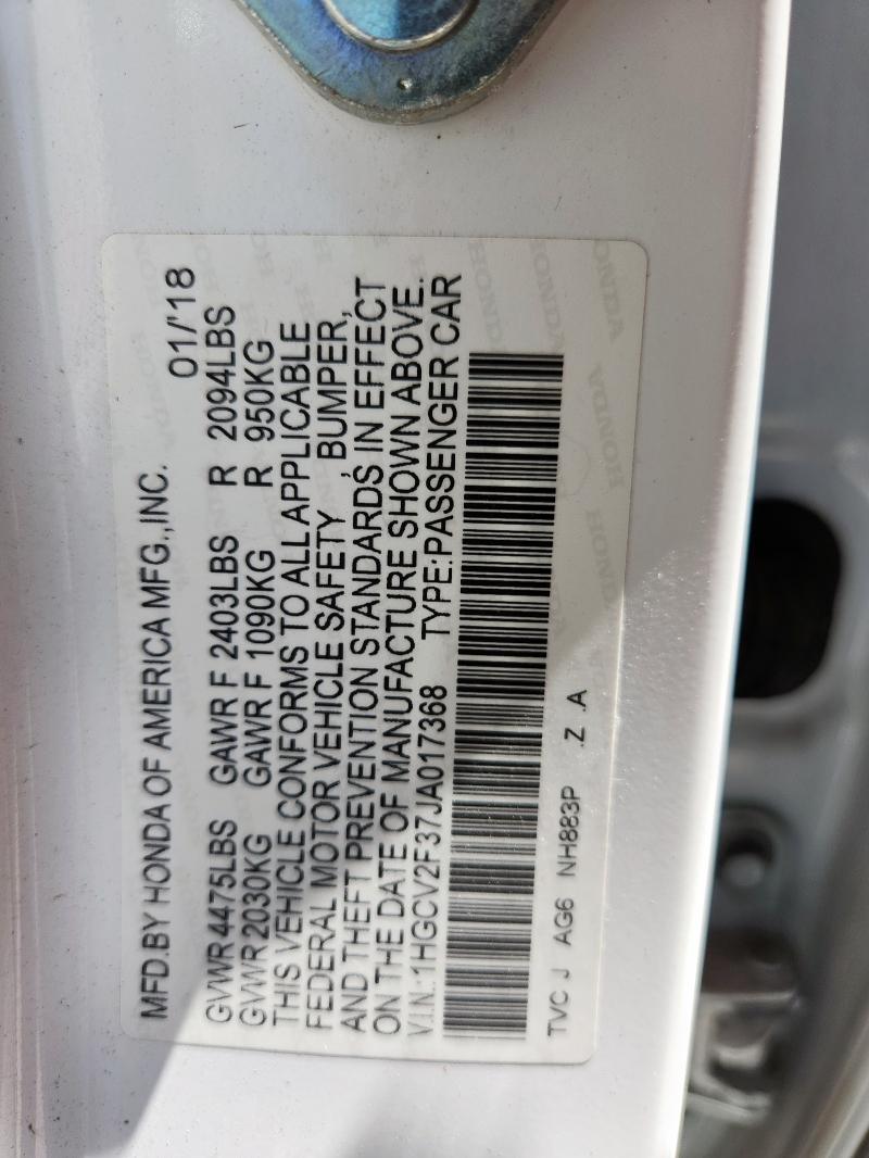 2018 HONDA ACCORD SPO - 1HGCV2F37JA017368