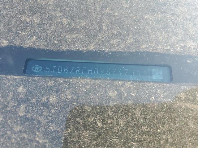 2019 TOYOTA HIGHLANDER 5TDBZRFH0KS747341