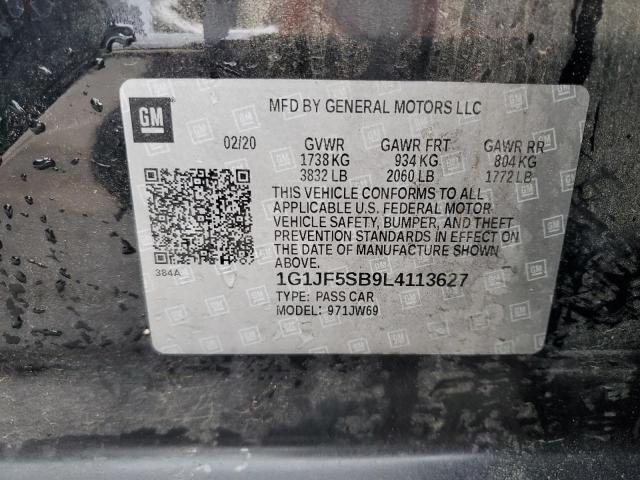 2020 CHEVROLET SONIC PREM 1G1JF5SB9L4113627
