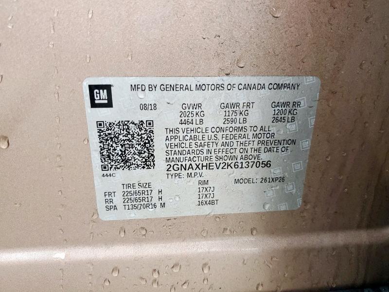 2019 CHEVROLET EQUINOX LS - 2GNAXHEV2K6137056