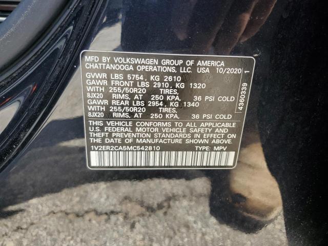 2021 VOLKSWAGEN ATLAS SEL - 1V2ER2CA5MC542810