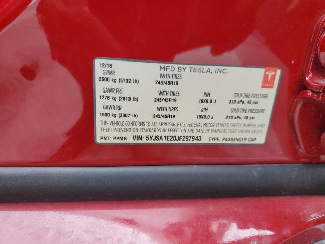 2018 TESLA MODEL S - 5YJSA1E20JF297943
