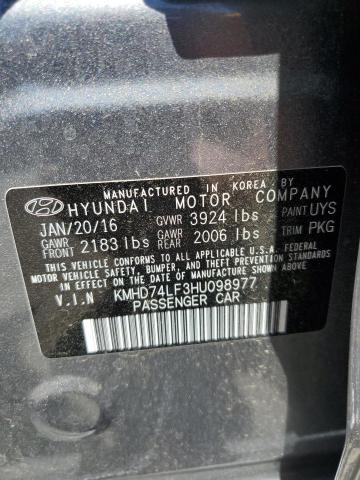 2017 HYUNDAI ELANTRA SE - KMHD74LF3HU098977