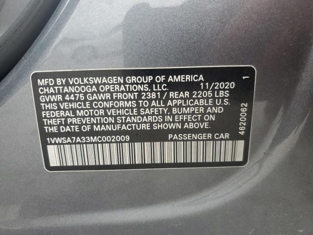2021 VOLKSWAGEN PASSAT SE - 1VWSA7A33MC002009