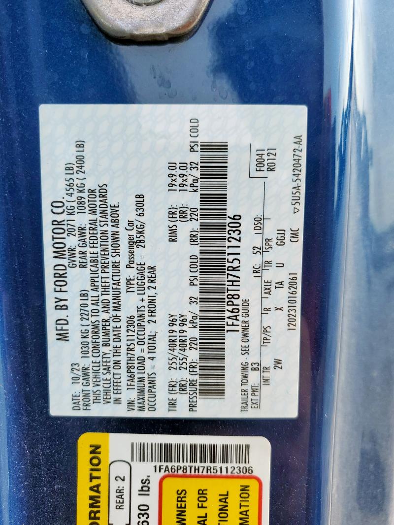 2024 FORD MUSTANG - 1FA6P8TH7R5112306