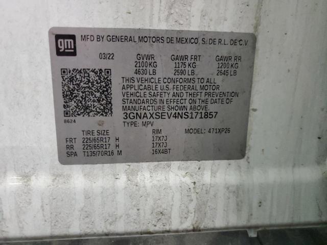 2022 CHEVROLET EQUINOX LS 3GNAXSEV4NS171857
