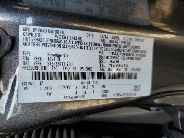 2016 FORD FOCUS SE - 1FADP3FE8GL381855