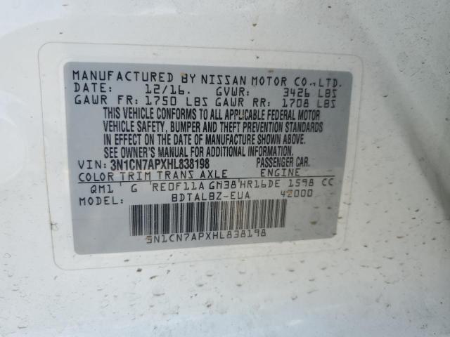 2017 NISSAN VERSA S - 3N1CN7APXHL838198