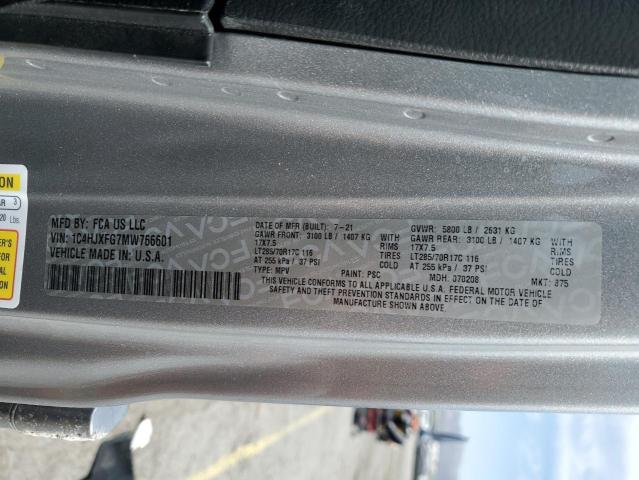 2021 JEEP WRANGLER U 1C4HJXFG7MW766601