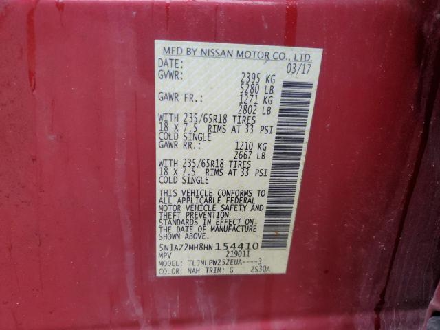 2017 NISSAN MURANO S - 5N1AZ2MH8HN154410