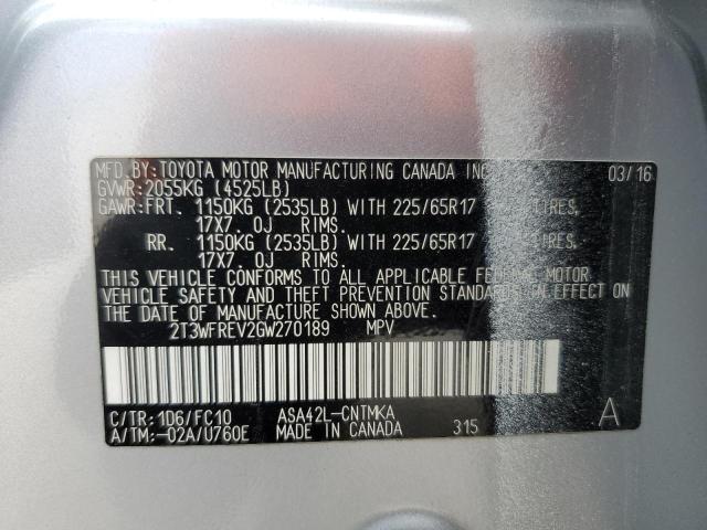 2016 TOYOTA RAV4 XLE - 2T3WFREV2GW270189