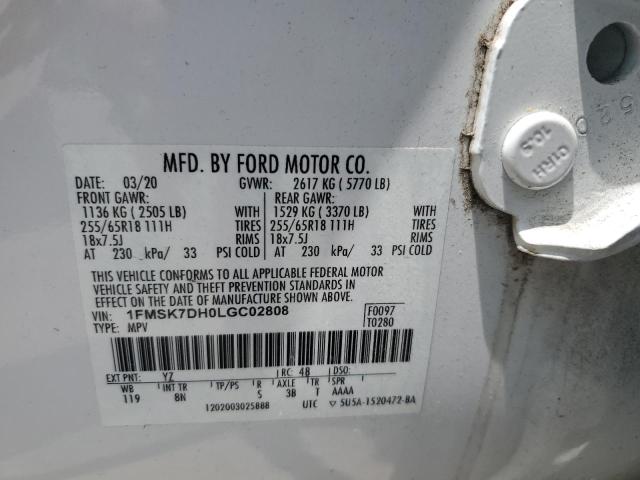 2020 FORD EXPLORER X - 1FMSK7DH0LGC02808