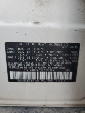 2015 SUBARU OUTBACK 2. - 4S4BSACC6F3299365