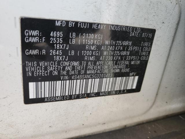2016 SUBARU OUTBACK 2. - 4S4BSANC5G3203403