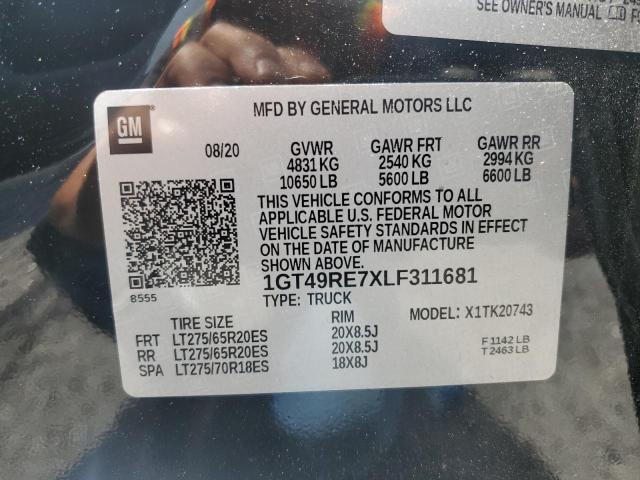 2020 GMC SIERRA K25 1GT49RE7XLF311681