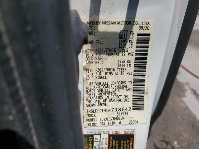 2020 NISSAN FRONTIER S 1N6ED0CE4LN718642