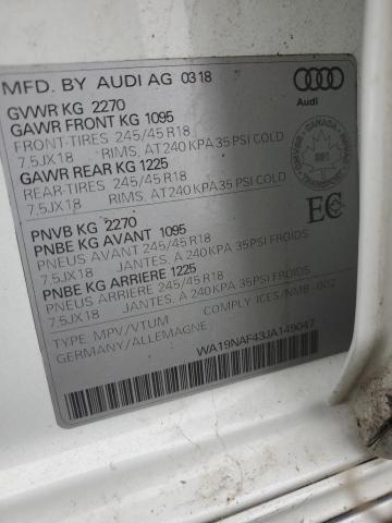 2018 AUDI A4 ALLROAD WA19NAF43JA149047