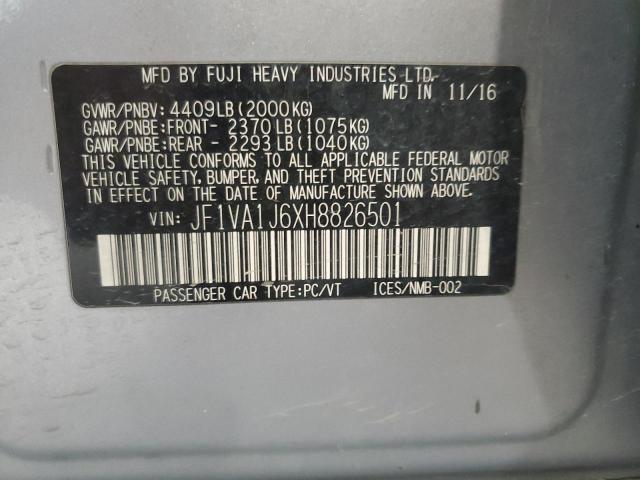 2017 SUBARU WRX LIMITE JF1VA1J6XH8826501