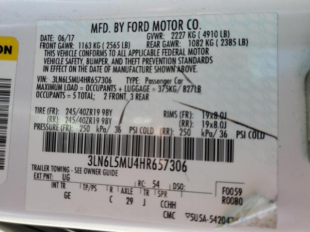 2017 LINCOLN MKZ HYBRID - 3LN6L5MU4HR657306