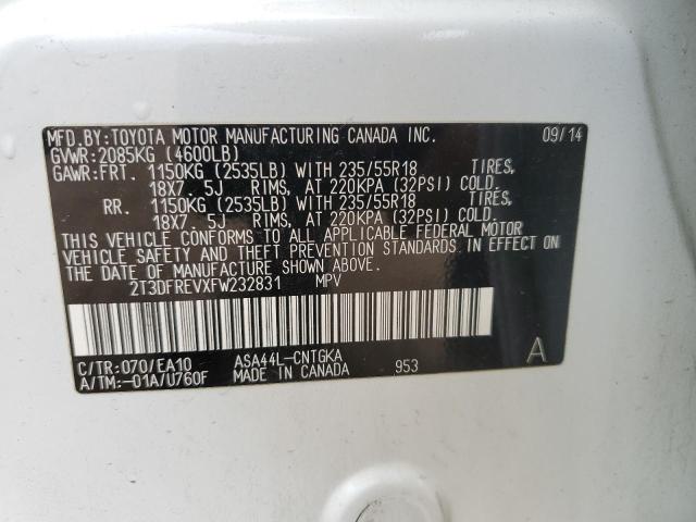 2015 TOYOTA RAV4 LIMIT - 2T3DFREVXFW232831