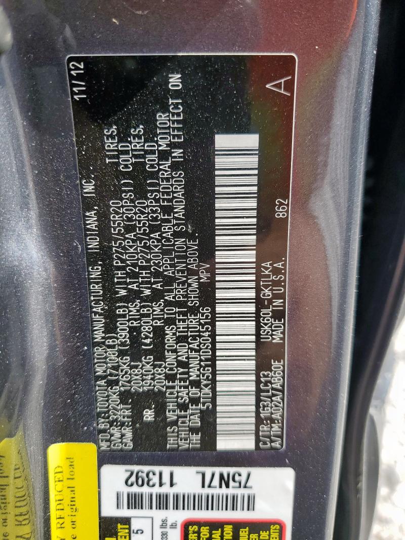 2013 TOYOTA SEQUOIA LI - 5TDKY5G11DS045156