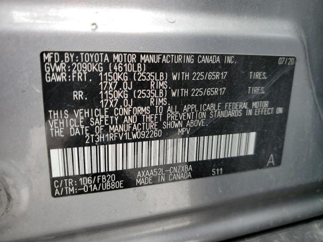 2020 TOYOTA RAV4 LE - 2T3H1RFV1LW092260