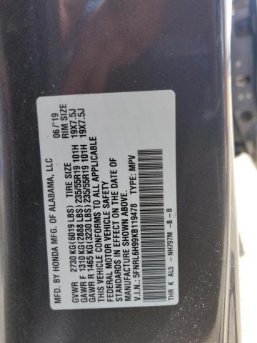 2019 HONDA ODYSSEY EL - 5FNRL6H99KB119478