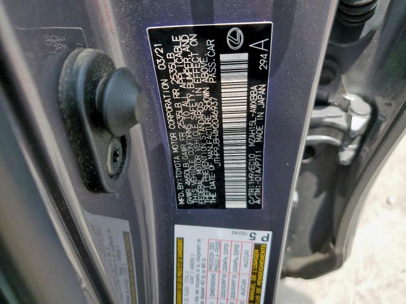 2021 LEXUS UX 250H JTHP9JBH4M2046937