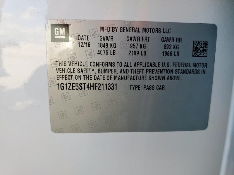 2017 CHEVROLET MALIBU LT - 1G1ZE5ST4HF211331