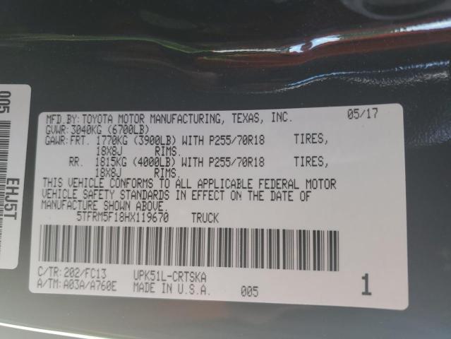 2017 TOYOTA TUNDRA DOU - 5TFRM5F18HX119670