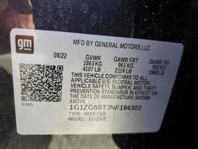 2022 CHEVROLET MALIBU RS - 1G1ZG5ST3NF194303