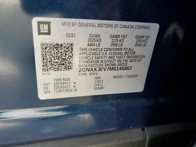 2021 CHEVROLET EQUINOX LT - 2GNAXJEV7M6146863