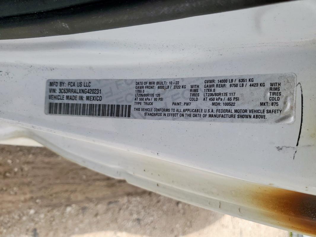 2022 RAM 3500 TRADE 3C63RRALXNG420231
