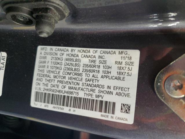 2018 HONDA CR-V EXL 2HKRW2H8XJH698715