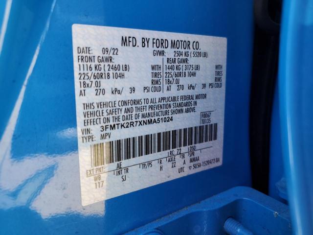 2022 FORD MUSTANG MA - 3FMTK2R7XNMA51024