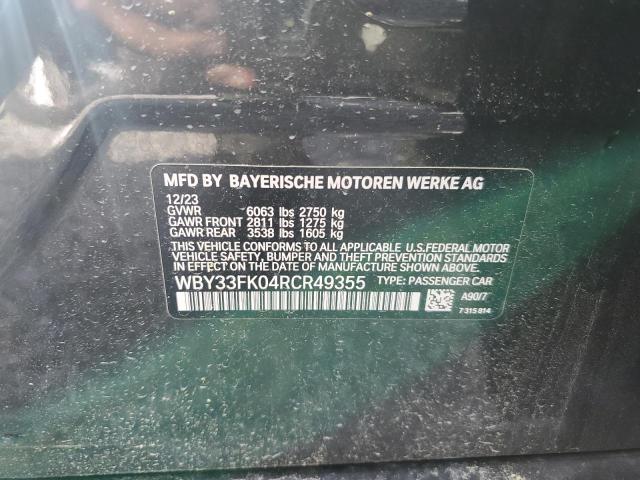 2024 BMW I5 EDRIVE WBY33FK04RCR49355
