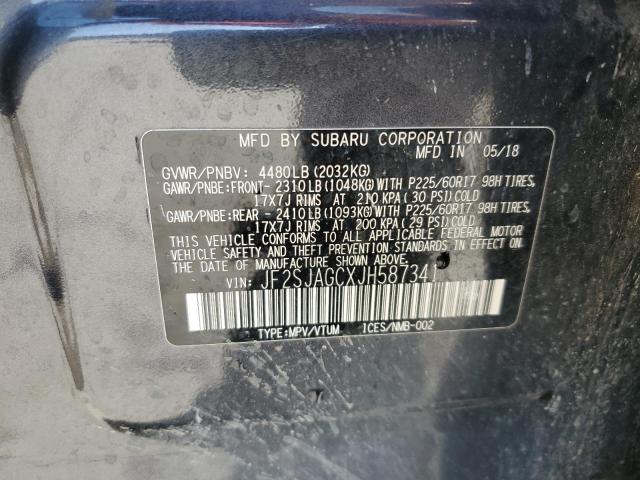 2018 SUBARU FORESTER 2 - JF2SJAGCXJH587341