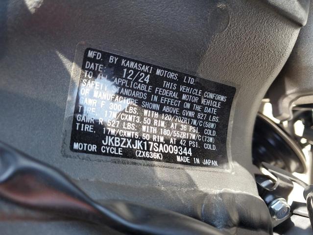 2025 KAWASAKI ZX636 K JKBZXJK17SA009344