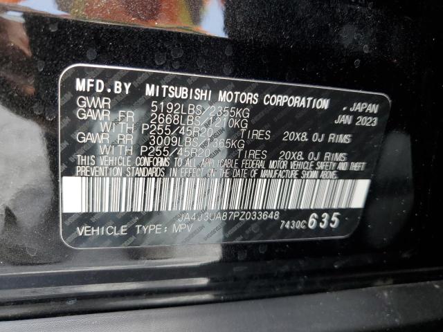 2023 MITSUBISHI OUTLANDER - JA4J3UA87PZ033648