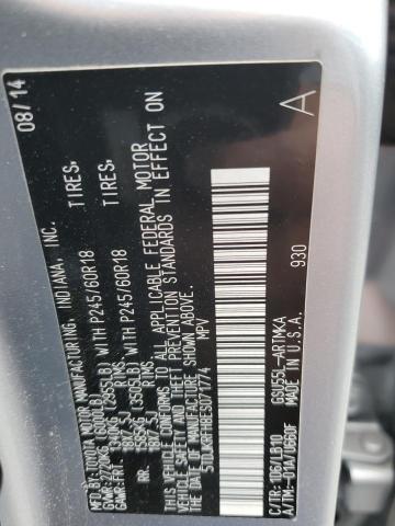2014 TOYOTA HIGHLANDER - 5TDJKRFH8ES071774