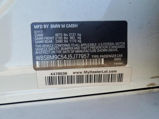 2018 BMW M3 WBS8M9C54J5J77957