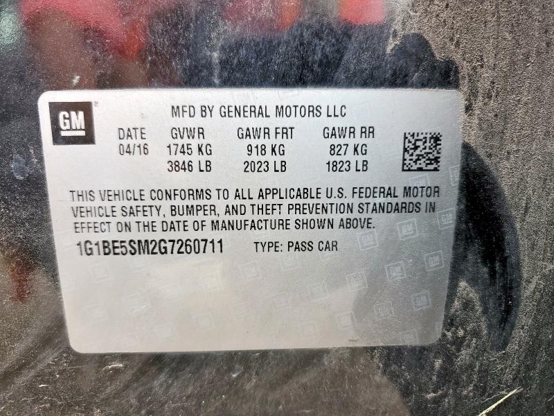 2016 CHEVROLET CRUZE LT - 1G1BE5SM2G7260711