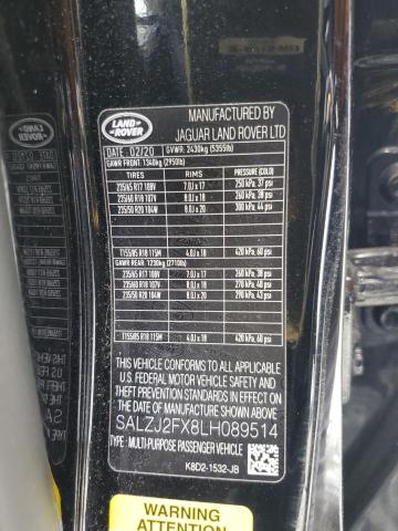 2020 LAND ROVER RANGE ROVE - SALZJ2FX8LH089514