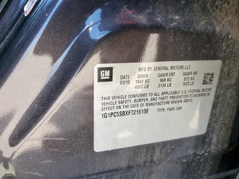 2015 CHEVROLET CRUZE LT - 1G1PC5SBXF7216108