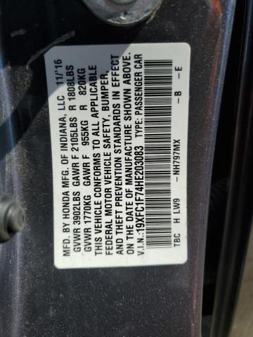 2017 HONDA CIVIC EXL - 19XFC1F74HE203083
