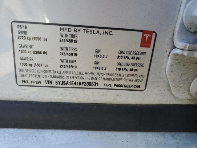 2019 TESLA MODEL S - 5YJSA1E41KF330631