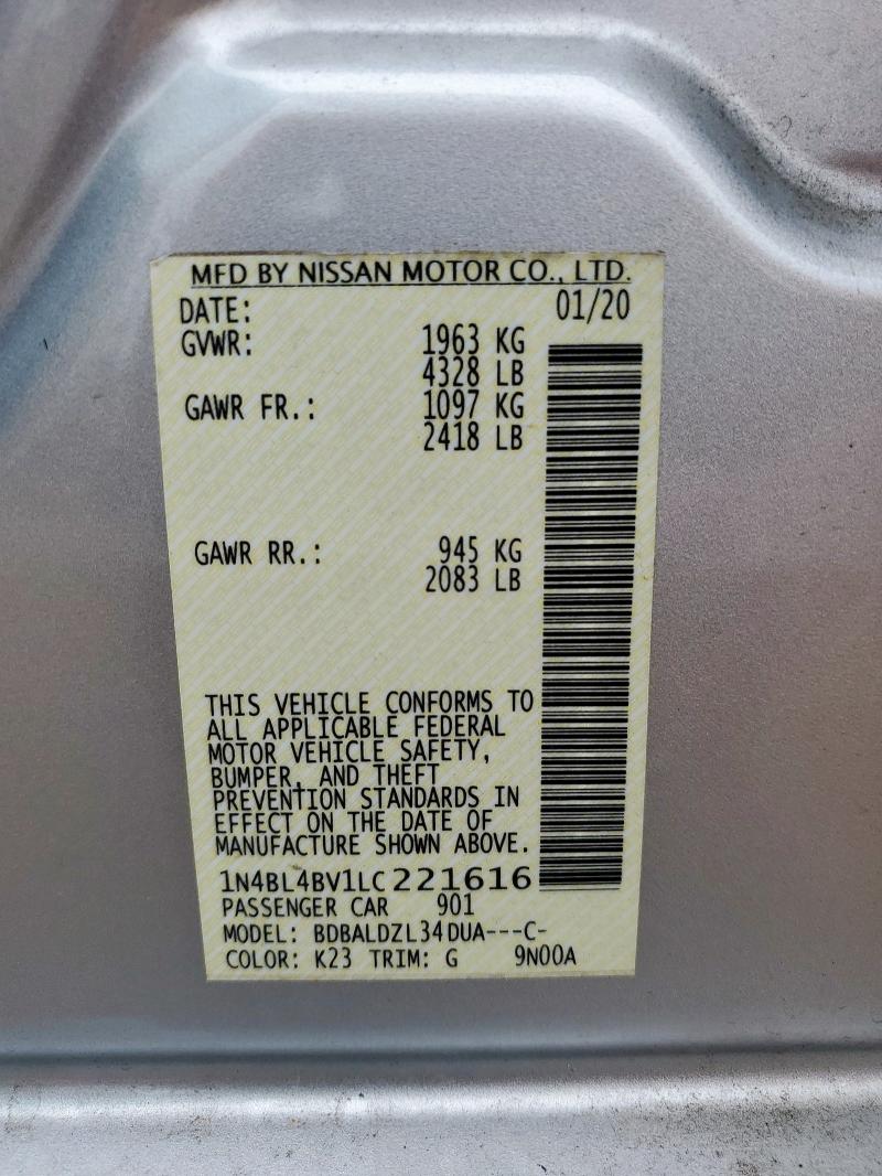 2020 NISSAN ALTIMA S - 1N4BL4BV1LC221616