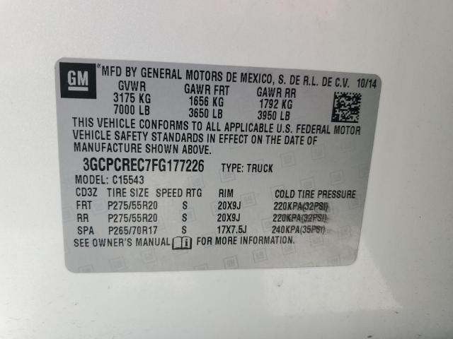 2015 CHEVROLET SILVERADO - 3GCPCREC7FG177226