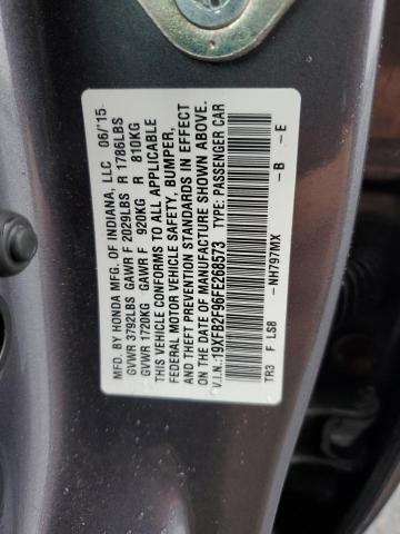 2015 HONDA CIVIC EXL - 19XFB2F96FE268573